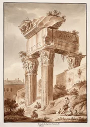 Le Temple de Jupiter Tonans, ruines, 1833